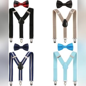 4 Piece Assorted Bow Tie and Suspender Sets Kids One Size Kilofly